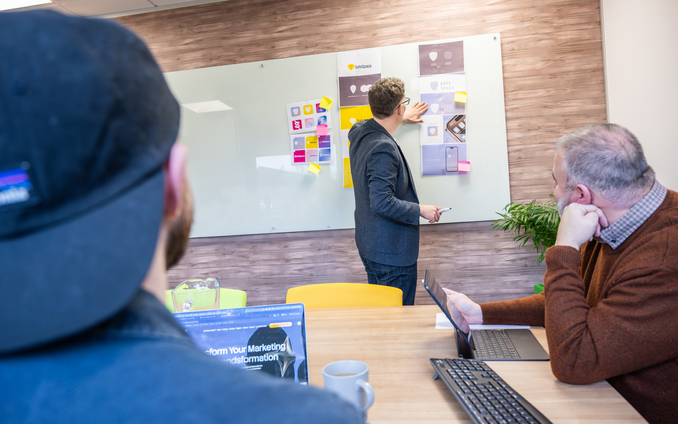 Project Manager discussing Brand Identity