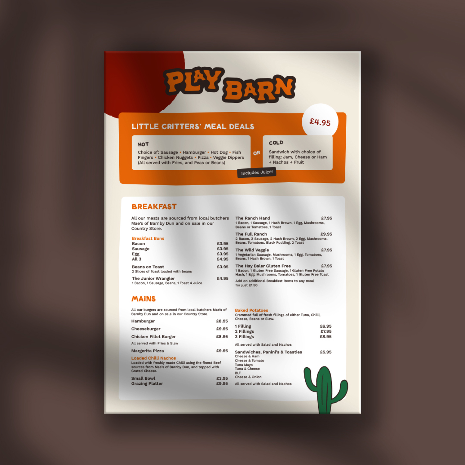 Marketing Collateral Design Including Food Menu Design