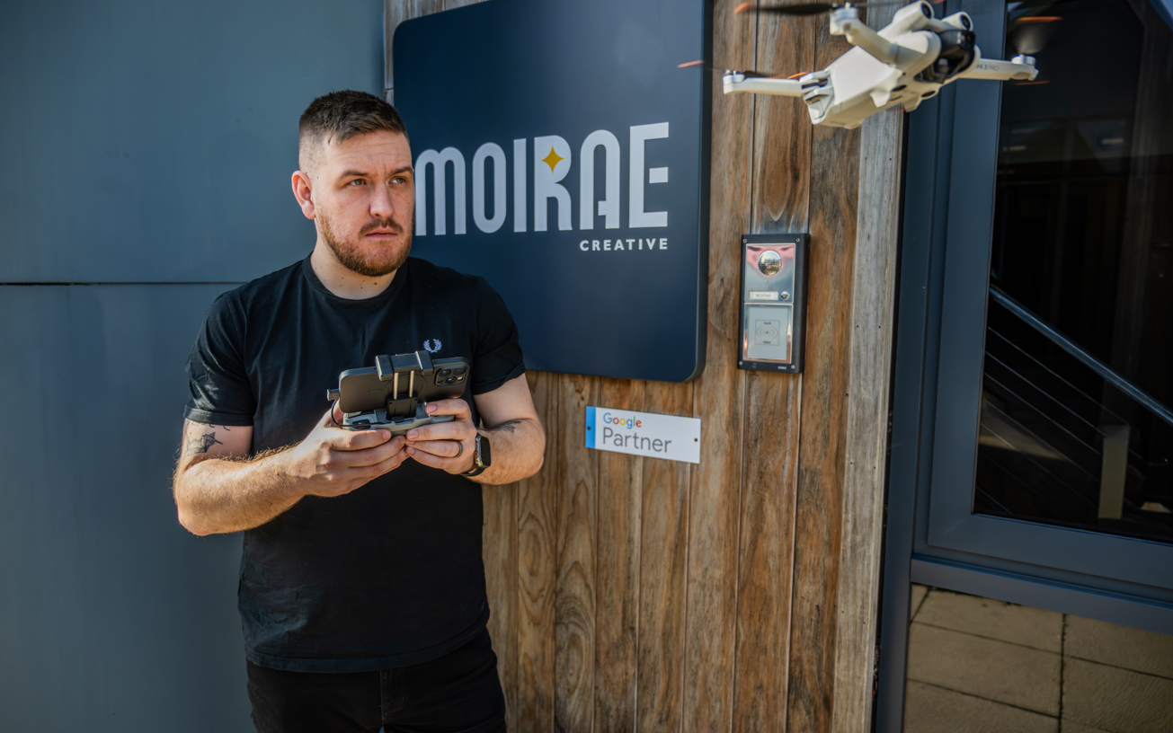 Photographer using drone