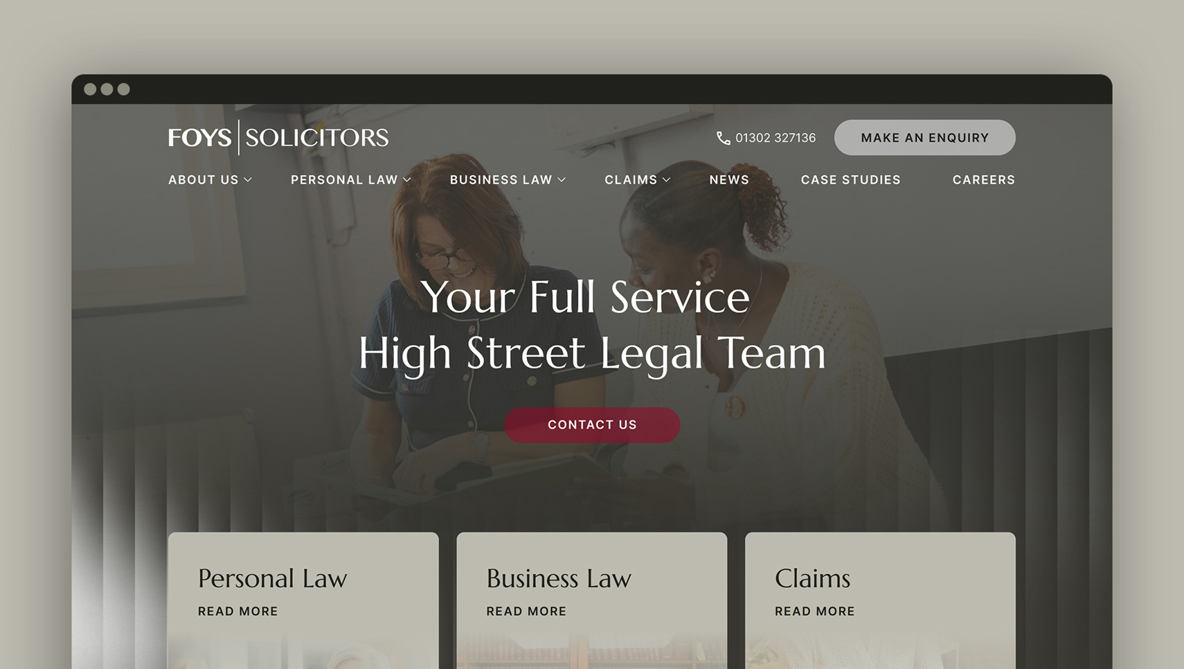 Full service high street legal team screen shot