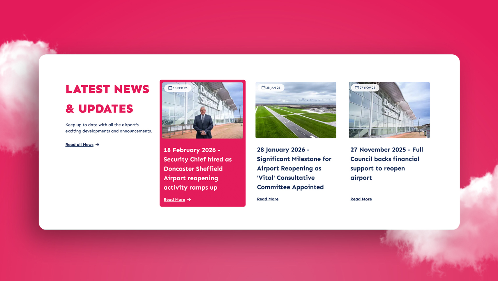 UX & UI Web Design for Doncaster Sheffield Airport