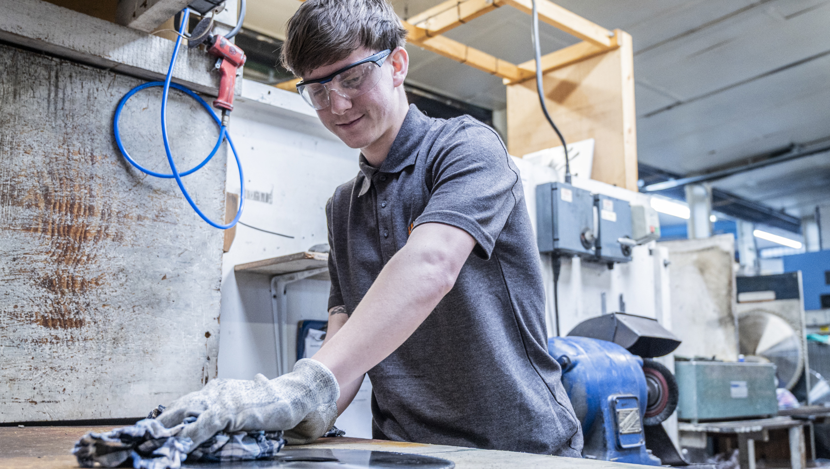 Industrial Photography of Employee with Tools