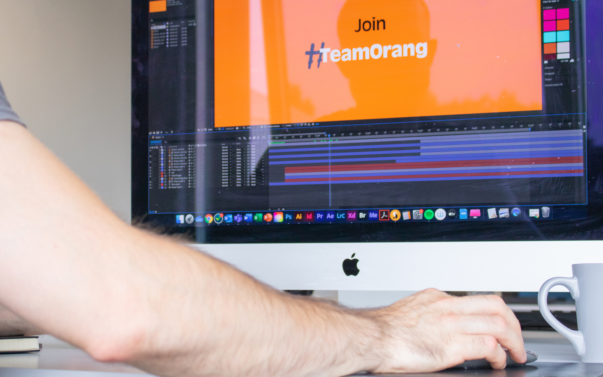 Motion Graphics on computer screen