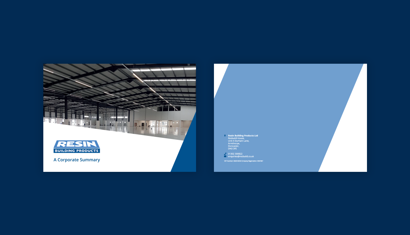 RESIN BUILDING PRODUCTS BROCHURE COVER DESIGN 