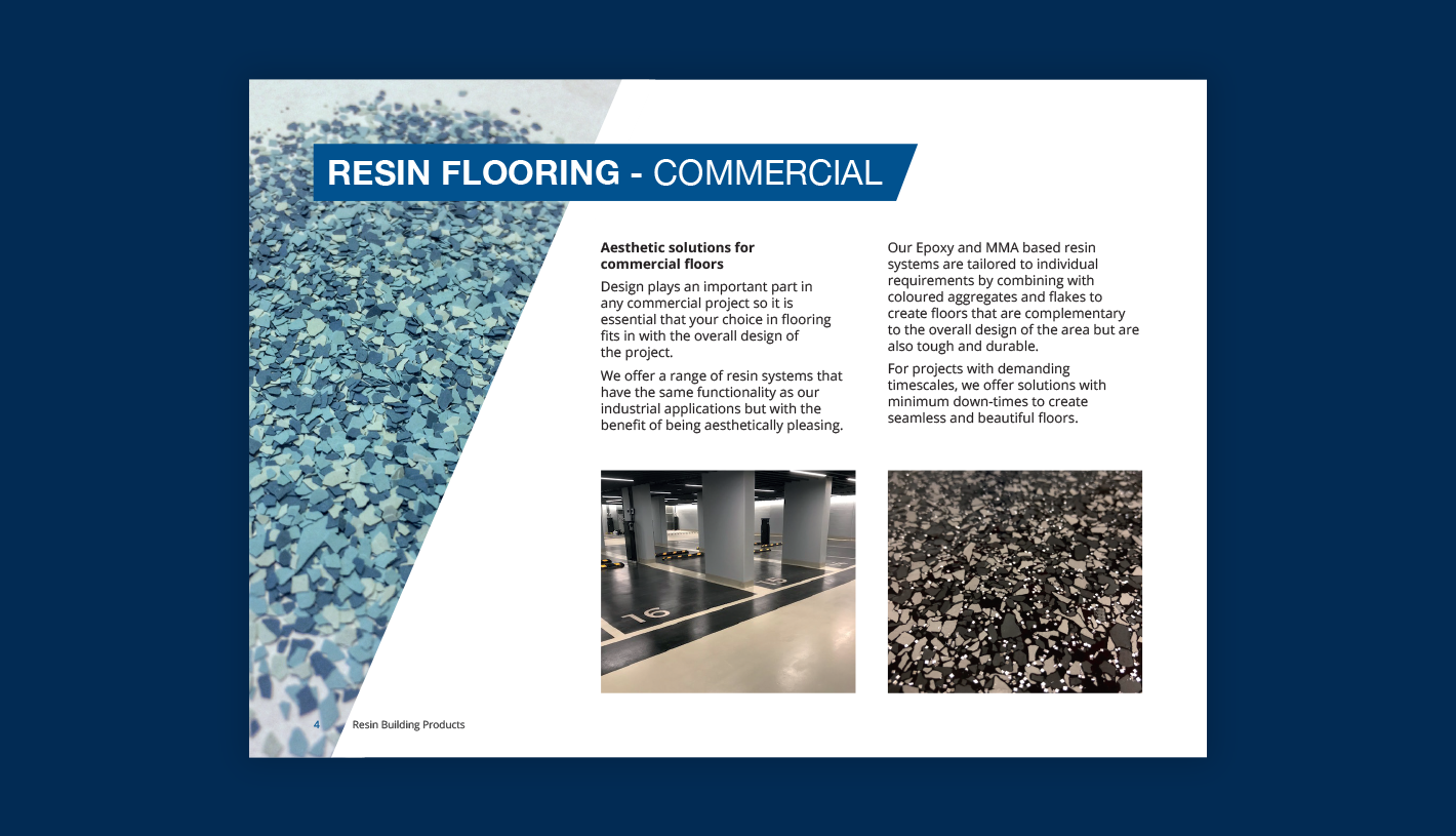 resin flooring commercial brochure design 