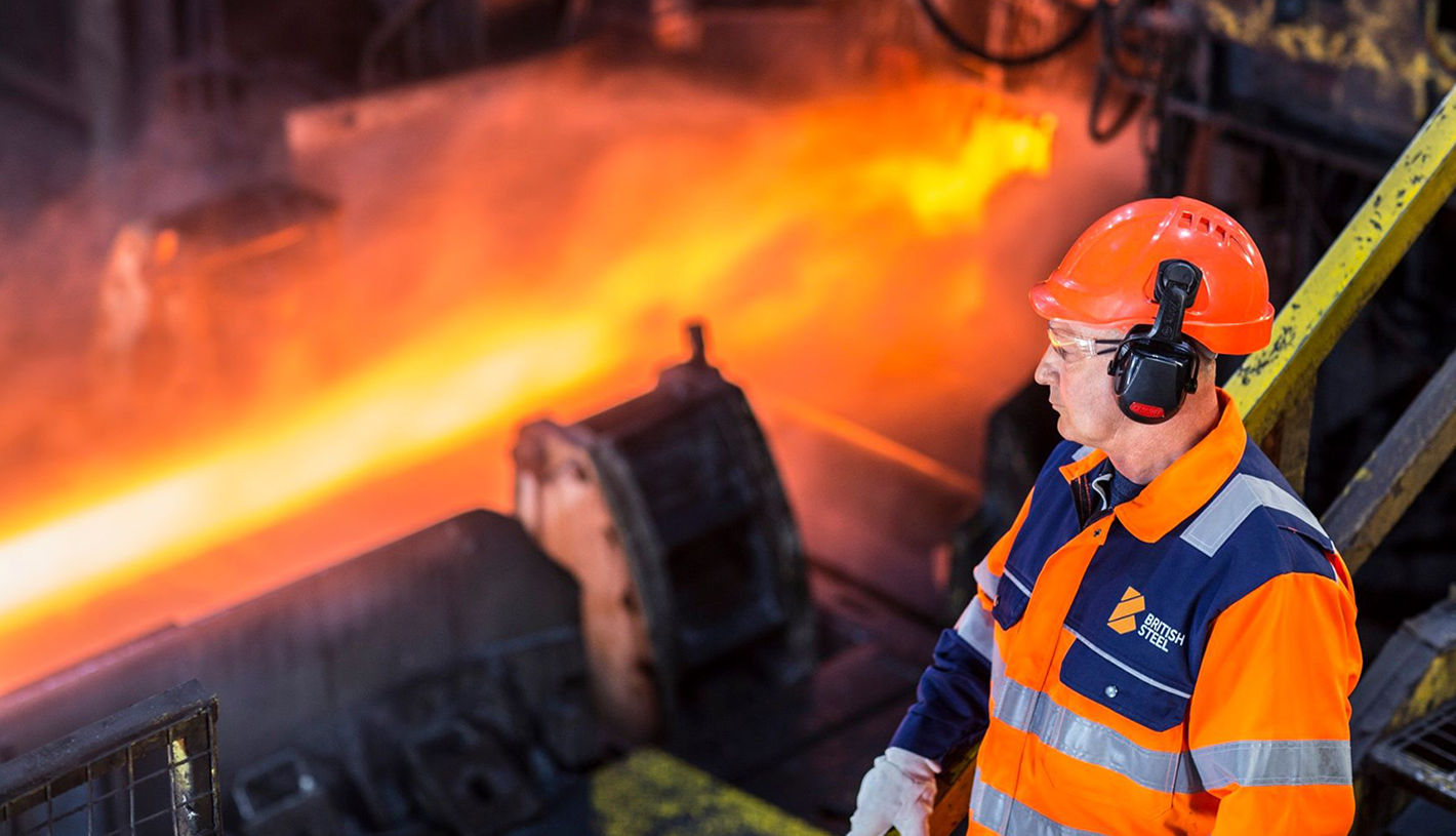 British Steel Employee Working on site in Scunthorpe 