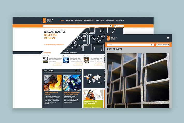 British Steel responsive design website