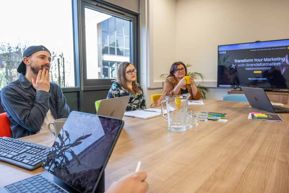 Marketing Agency meeting in board room