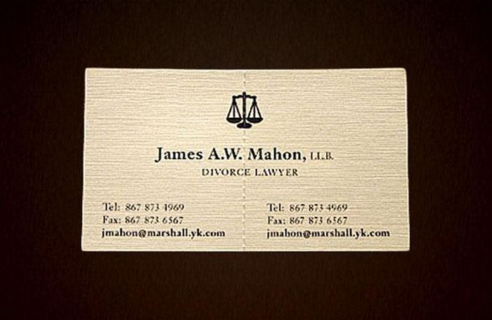 Image of tearable lawyer card