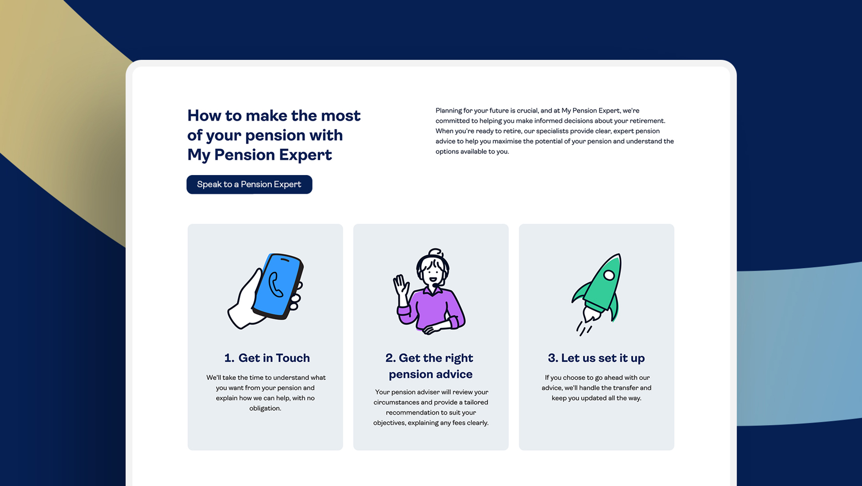 My Pension Expert Website Graphics Design