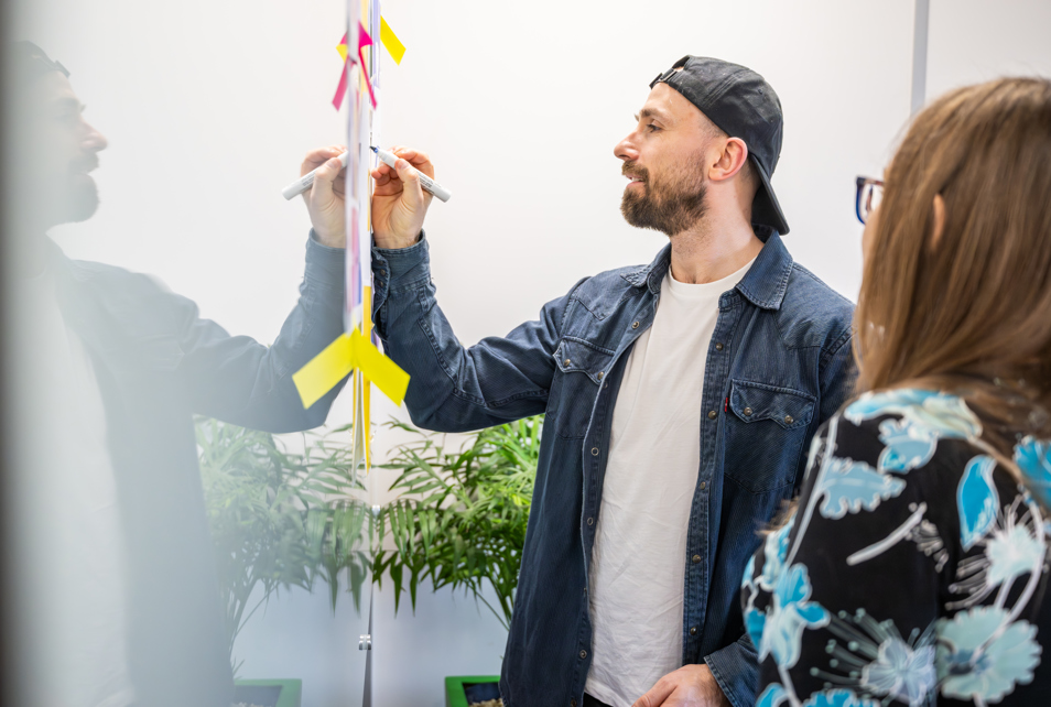 Designer presenting Brand Identity Design