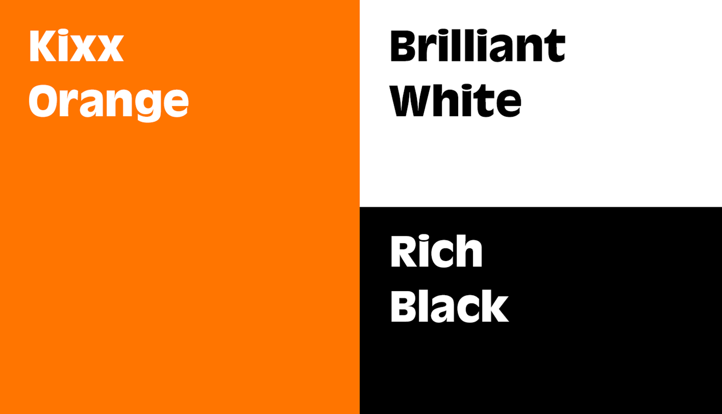 KIXX PRIMARY COLOUR PALETTE