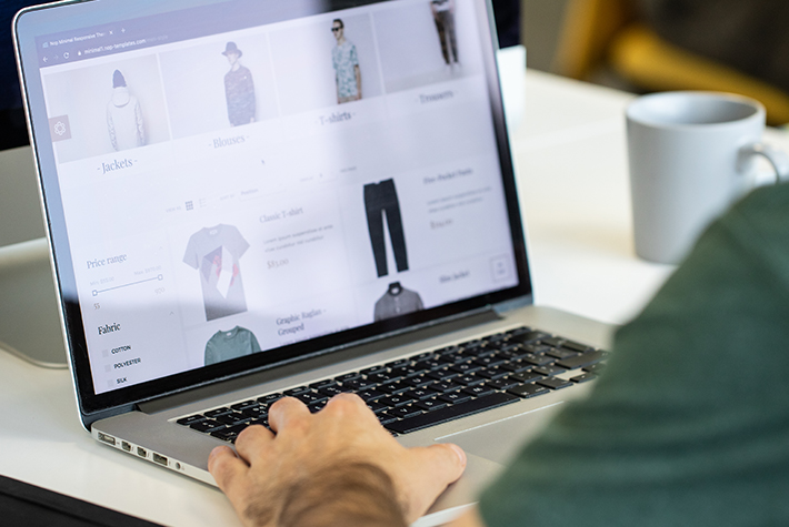 A team member of Moirae using an E-commerce website page - Ecommerce website designers in Doncaster